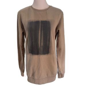 Army Green Graphic Sweatshirt Streetwear Pullover Unisex S Cozy Minimalist